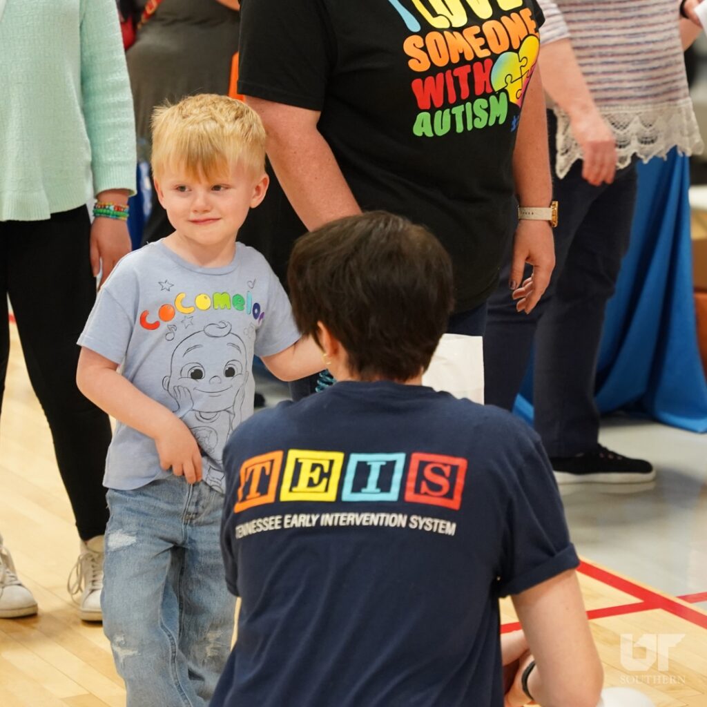 A child at a resource fair