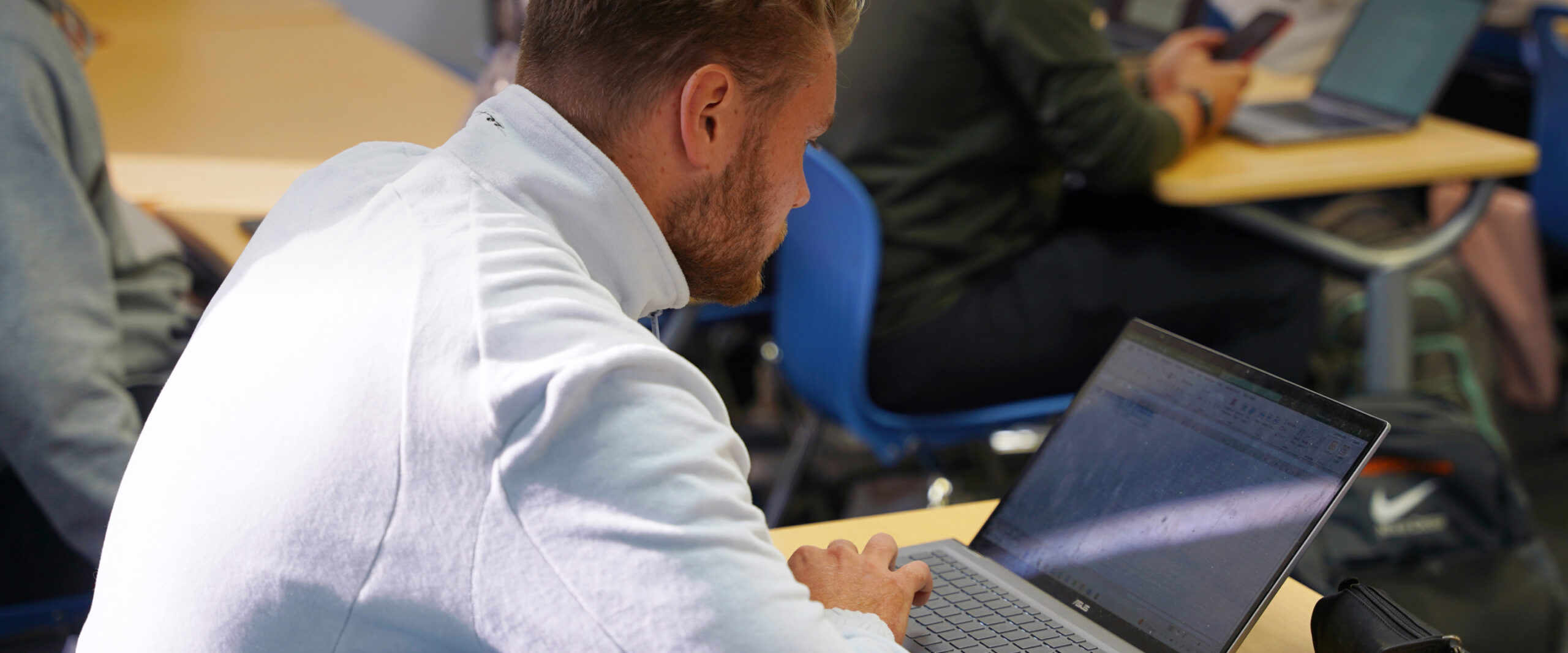 Student sitting at a desk