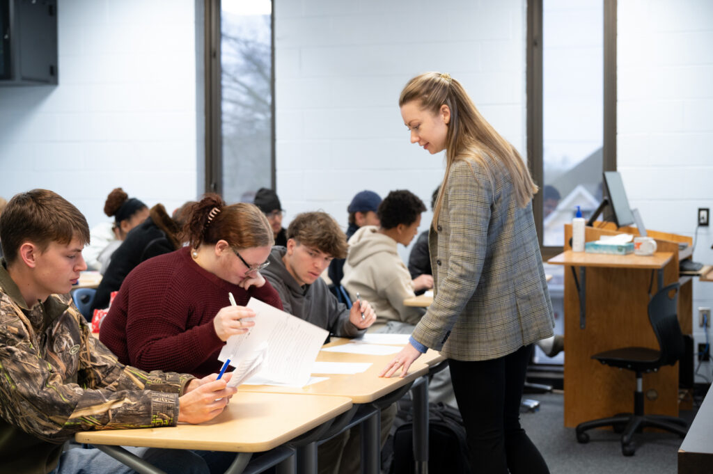 Jessica Conrad with students